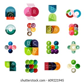 Conjunto de plantillas de infografía de negocios de círculo vectorial. Elementos coloridos