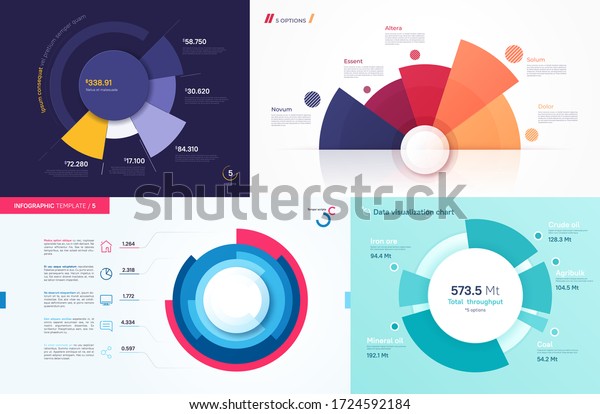 Set Vector Circle Chart Designs Modern Stock Vector (Royalty Free ...