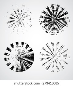 Set of Vector Circle Shape.Stamps Collection. Round Brush Stroke. Icon, Logo, Banner Design. 