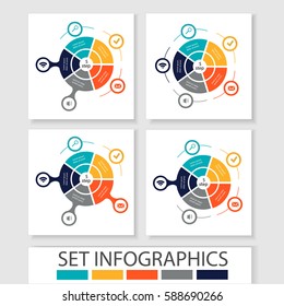 Set of vector circles and other elements for infographic. Template for cycle diagram, graph, presentation.