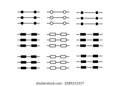 Set of Vector Circuit Diagrams for Electronic Components.