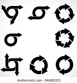 Set of Vector Circular Arrows . 