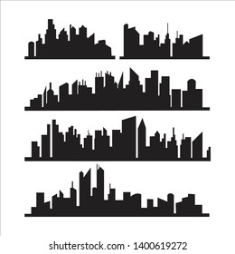 Set of vector cities silhouette