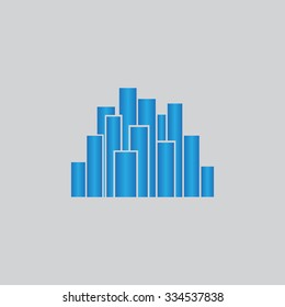 Set of vector cities silhouette