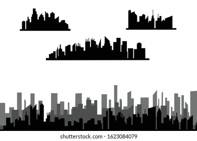 Vector Silhouettes City Skylines Stock Vector (Royalty Free) 243048250 ...