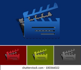 set of vector clapper boards web icon design element.