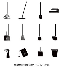 set of vector cleaning icons