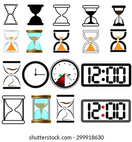 Set of vector clock , digital and hourglass