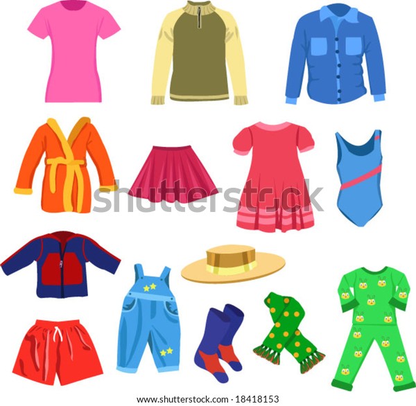 Set Vector Clothes Stock Vector (Royalty Free) 18418153 | Shutterstock