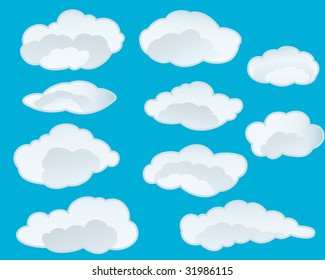 Set of vector clouds background for design use