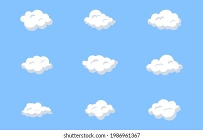 Set of vector clouds. Clouds icons. Clouds on an isolated background.