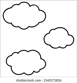 Set of vector clouds on white background.