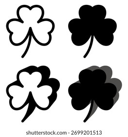 set vector clover icon. shamrock sign St Patrick's Day symbol design illustration