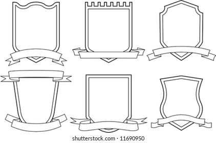 Set of vector coats of arms