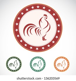 Set of vector cock label on white background
