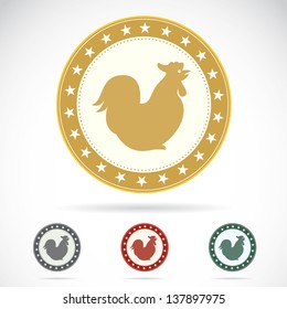 Set of vector cock label on white background