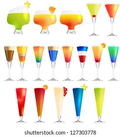 Set of vector cocktails