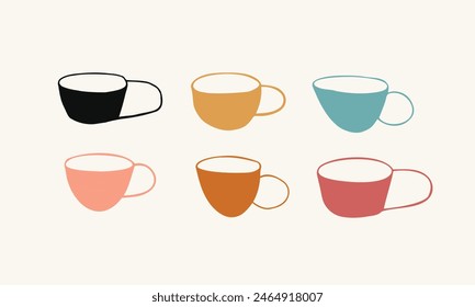 Set of vector coffee cups