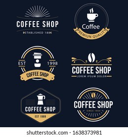 Set of Vector Coffee Elements and Coffee Accessories Illustration can be used as Logo or Icon in premium quality