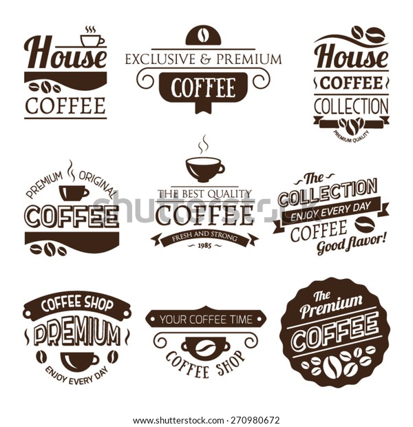 Set Vector Coffee Elements Logo Template Stock Vector (Royalty Free ...
