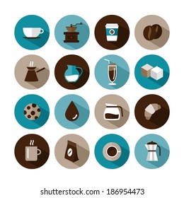 set of vector coffee icons