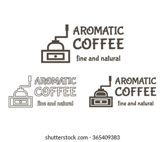 Set of Vector Coffee mill Elements and Cafe Accessories Illustration. Can be used as Logo, Label in restaurant, for infographics, web sites or prints. Premium quality, hipster design