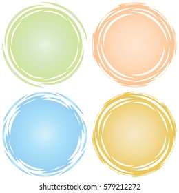 Set vector collection of abstract round forms. Graphic banners design colorful banners shape. Label card fun tag frame.