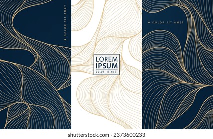 Set of vector collection design elements, labels, frames, wedding invitations, social net stories, packaging, luxury products, perfume, soap, wine, lotion. Isolated on black, white background.