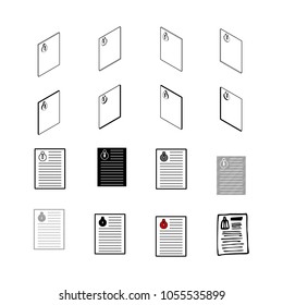 Set of vector Collection modern vector. Resume icon multi type of 3d isometric, solid, line, scribble hatch, doodle, shadow isometric and a little colour on white background