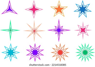 set vector collections stars burst icon illustrations