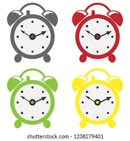 set of vector color alarm clocks