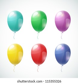 Set of vector color balloons