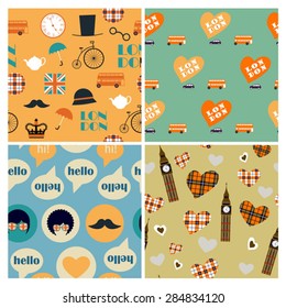 set of vector color british patterns