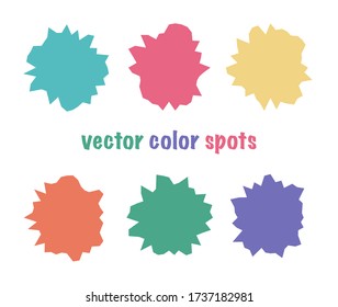 Set of vector color editable spots. Bright circles. Summer color abstract shapes