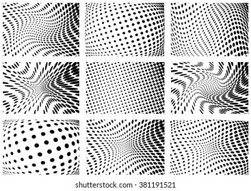 set of vector color halftone backgrounds