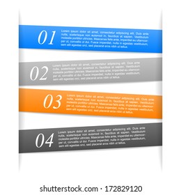 set of vector color paper option labels with number of option