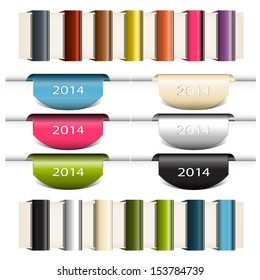 Set of vector color ribbons /  Fresh colorful /  Set of labels badges and stickers /  Vector illustration