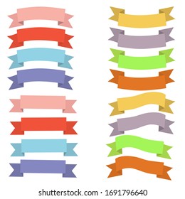 Set of vector color ribbons on white background