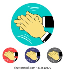 Set of vector colored applause icons 