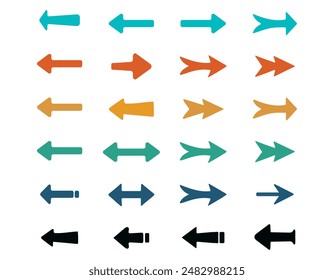 a set of vector colored arrows