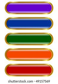 set of vector colored, long button