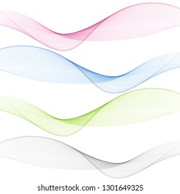 
Set of vector colored waves. Abstract design element.
