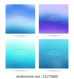 Set vector colorful abstract backgrounds blurred 