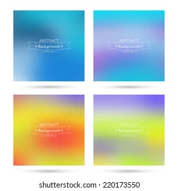 Set of vector colorful abstract backgrounds blurred. 