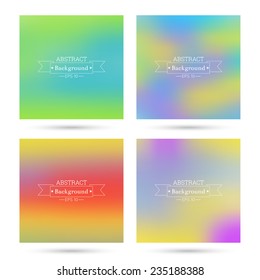 Set of vector colorful abstract backgrounds blurred. 