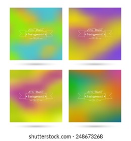 Set of vector colorful abstract backgrounds blurred. 