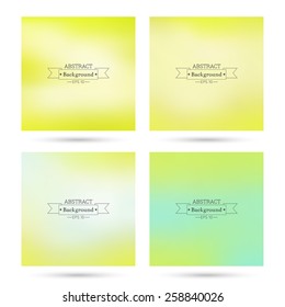 Set of vector colorful abstract backgrounds blurred. 