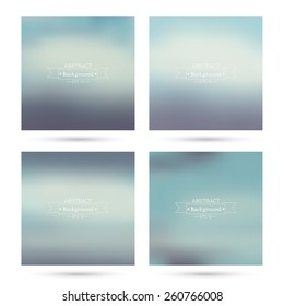 Set of vector colorful abstract backgrounds blurred. 