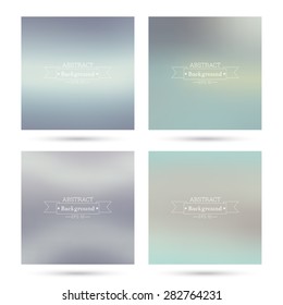 Set of vector colorful abstract backgrounds blurred.