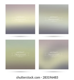 Set of vector colorful abstract backgrounds blurred. 